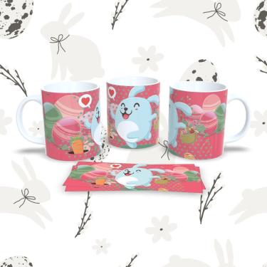 Imagem de Caneca de Porcelana Páscoa 68 Decorada 325ML para Bebidas Quentes e Frias Branca Outras Marcas