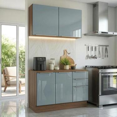 Imagem de Armário Cozinha Compacta 120 x 60 cm Lux Madesa 02, Rustic/Cinza