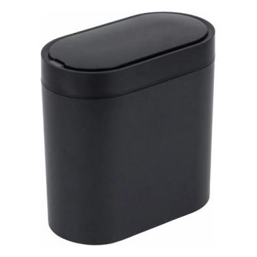 Imagem de Lixeira Banheiro 6l Preta Plastico 14x26x26cm Com Sensor - Oikos