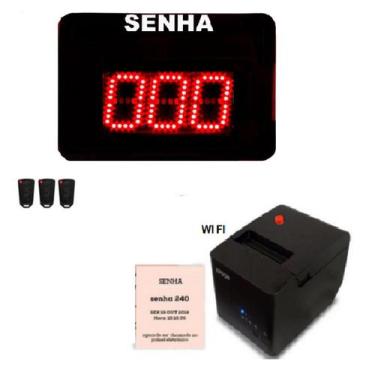 Imagem de Painel Senha 3 Dígitos de  7 cm Com Impressora de Senhas para 1 Setor 
