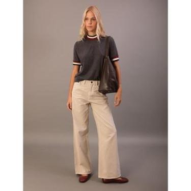 Imagem de Blusa Calvin Klein Jeans  Manga Curta Punhos Retilinea Frisos-Feminino