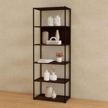Imagem de Estante Industrial em Metal 173cm com 5 Prateleiras Louro Preto F5 - F