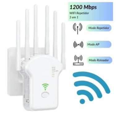 Imagem de Roteador Dual Band 2.4G/5G 1200 Mbps Fácil Instalação - Repetidor Ampl