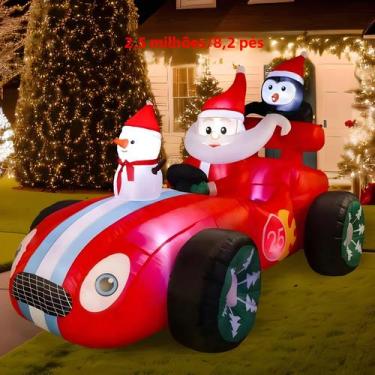 Imagem de Veículo Inflável De Desenho Animado Do Papai Noel Para Decorações De N