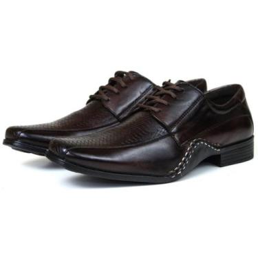 Imagem de Sapato Social Masculino Confort Bico Fino Couro Costurado - Galipoli, 