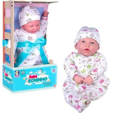 Imagem de Boneca Bebe Soninho Reborn c/ Touca Recém Nascido - Cotiplas