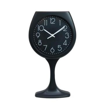 Imagem de Relógio de parede de plástico formato taça 39cm - - Imporiente, Preto