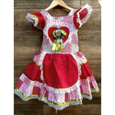 Imagem de Vestido Junino Vermelho Estampado Vermelho 6 - Muvilê
