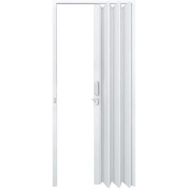 Imagem de Porta Sanfonada Pvc 400136 de Correr 210x70cm para Ambientes Internos Branca Fortlev