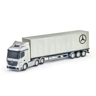 Imagem de Caminhão Brinquedo Mercedes Benz Actros Baú Usual Brinquedos, Cinza