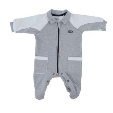 Imagem de Macacão Infantil Masculino Sonho Mágico Longo Moletom Cinza - 131868, 