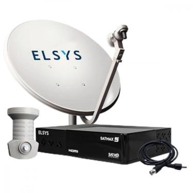 Imagem de Kit Receptor de TV Via Satélite com Antena Banda Ku 60cm Elsys Satmax 5 Etki99 Full HD Bivolt Preto