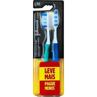 Imagem de Escova de Dente Access Grande Média 2 Unidades Johnson & Johnson Limpeza Profunda