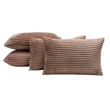 Imagem de Almofadas Cheias Velvet Bariloche 60x30cm 04 Peças - Caqui