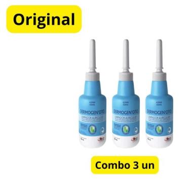 Imagem de 3 Dermogen Oto 100ml Limpeza Auricular Cães E Gatos Agener - Agener Un