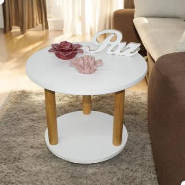 Imagem de Mesa de Centro Olinda Dupla Estrutura Pés em Madeira Maciça - Beto Móv