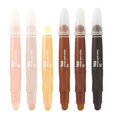 Imagem de Giz Cera Retratil Tons De Pele 6Cores Mega Gel Tris