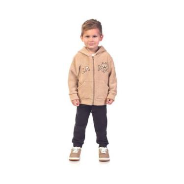 Imagem de Conjunto Moletom Infantil Casaco + Calça Dila 04007, 2, Caqui