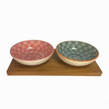Imagem de Petisqueira de bamboo e cera mica com 2 bowls - BTC, PETISQUEIRA