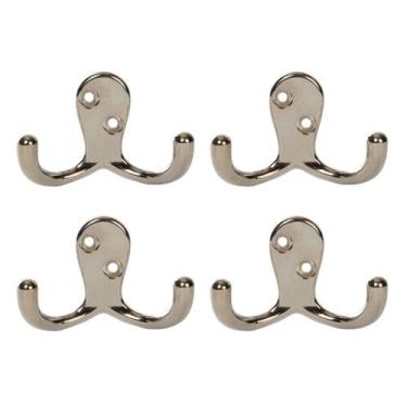 Imagem de Kit 4 Peças Gancho Duplo Multiuso Organizador para Porta e Parede - - 