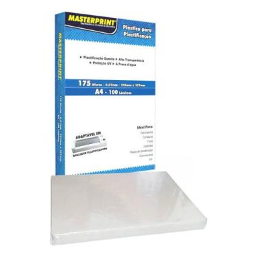 Imagem de Plastico Plastificacao A4 100 Folhas 175micra 0,07 Espessura  Kit 4un 