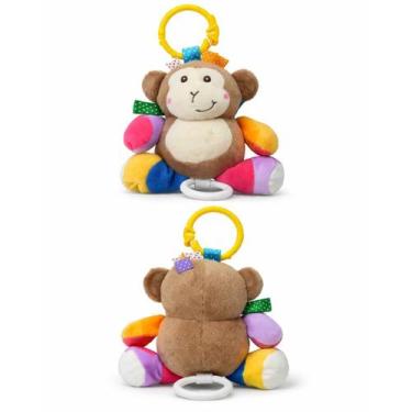 Imagem de Móbile Bebê Pelúcia Musical Ursinho e Macaquinho Colorido - - anjo da 