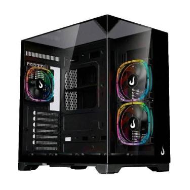 Imagem de Gabinete Rise Mode Galaxy Full Glass X Black Matx Mid Tower Vidro Temp