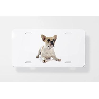 Imagem de Capa para placa de carro Bulldog francês - Capa para placa de carro - Capa para placa de carro 15 x 30 cm