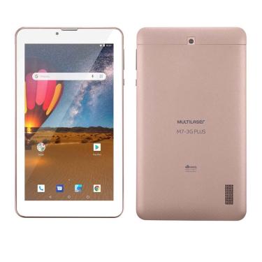 Imagem de Tablet M7 3G Dual Chip Wi-Fi Dual Câmera Android Quad Core 1 gb de Ram Memória 32 gb Tela 7 Polegadas Dourado