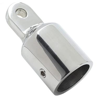 Imagem de Tampas de extremidade ocular, altamente polidas, duráveis e resistentes às intempéries para tubos redondos para iates (22 mm)