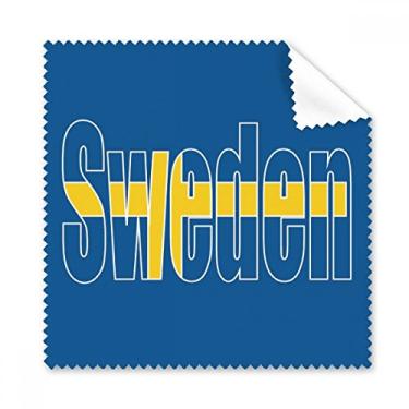 Imagem de Pano de limpeza com nome da bandeira da Suécia, limpador de óculos, 5 peças