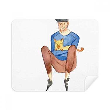 Imagem de Miaoji Pintura Aquarela Gato Meninos Pano de Limpeza Limpador de Tela 2 Peças Tecido de Camurça