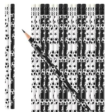 Imagem de Lápis de futebol lápis esportivos com borracha lápis de equipe superior lápis de madeira não afiada para crianças fundo branco lápis esportivo infantil para crianças estudantes materiais escolares (36