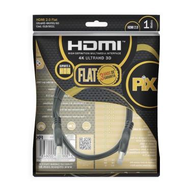 Imagem de Cabo HDMI PIX FLAT 2.0 19 Pinos 4K 1Metro Polybag 018-5021