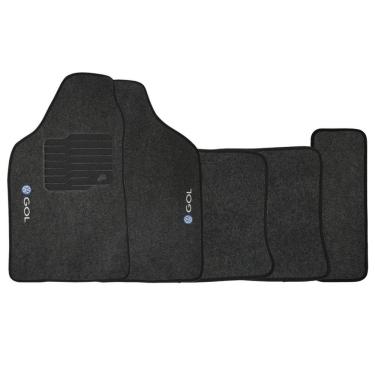 Imagem de Jogo de Tapete Automotivo Carpete Volkswagen Vw Gol G3 2000 à 2005 Soft Logo Bordado 5 Peças