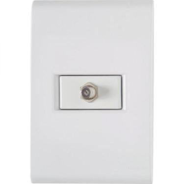 Imagem de Conj 4x2 1 Tomada Tv/sat Coaxial Tramontina Liz Branco