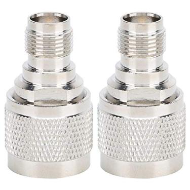 Imagem de ASHATA Conector adaptador reto, 2 peças N macho para adaptador fêmea TNC, conector banhado a ouro portátil de alto desempenho, conveniente e fácil de usar