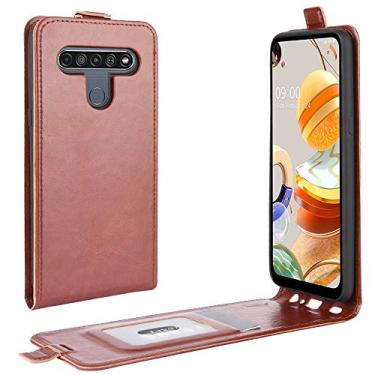 Imagem de YUNCHAO Caixa de telefone Para LG K61 R64 Texture Single Vertical Flip Capa de Proteção em Couro com Slots para Cartões e Moldura para Fotos capa para celular
