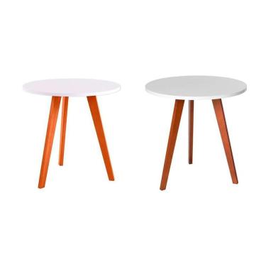 Imagem de conjunto com 2 mesas laterais tóquio branco e 