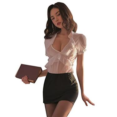 Imagem de Female Secretary Cosplay Costume Anime Teacher Professional Wear Bedroom Underwear (black and white2)