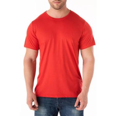 Imagem de Camiseta Lisa Unissex Manga Curta 100% Poliéster Vermelho - Melhor Est