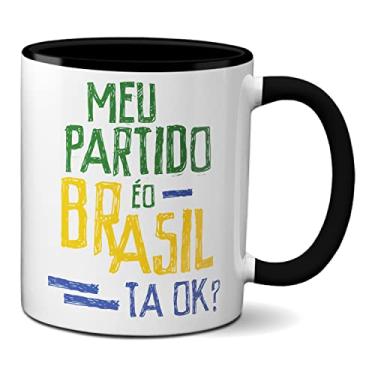 Imagem de Caneca Meu Partido É O Brasil Tá OK? Bolsonaro Presidente (Preta)
