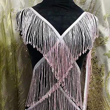 Imagem de jarda 90 cm Cristal Borla Renda Aparas Fitas Tubo Frisado Tecido de Renda Cortina de Costura Diy Vestido de Noiva Saia Materiais Feitos à Mão, 06