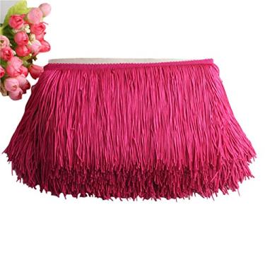 Imagem de 10metros Lace Fringe Tassel Trimming 15cm Wide Fringe Trimming Para DIY Latin Dress Roupas de Palco Acessórios Lace Ribbon, Rose, 5 metros