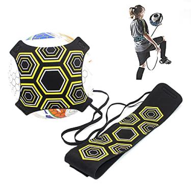 Imagem de Treinador de futebol chute de futebol solo prática treinamento ajuda controle habilidades mãos livres cinto adequado para bolas tamanho 3 4 5, amarelo, 2m
