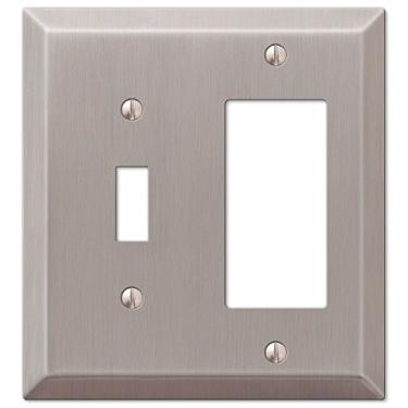 Imagem de (Toggle Rocker GFCI, Satin Nickel) - Traditional Design Wall Switch Plates and Toggle Rocker GFCI, Satin Nickel