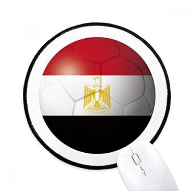 Imagem de DIYthinker Tapete de mouse de futebol da bandeira nacional do Egito para mesa de escritório tapete redondo para computador