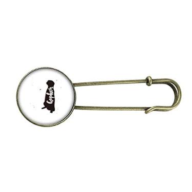 Imagem de Girafa preto e branco animal retrô broche de metal clipe joia