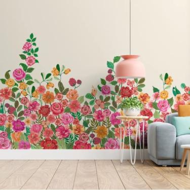 Imagem de Papel de Parede Mural Jardim de Cores I Crie Paredes I Impresso em alta definição (M (L:2,40m x A:2,80m), Off White)