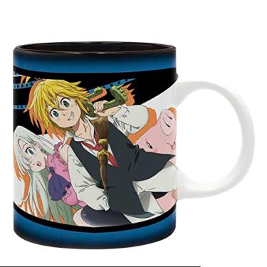 Imagem de ABYstyle Caneca de chá de café de cerâmica The Seven Deadly Sins 325 ml com Meliodas, Elizabeth & Hawk Anime Mangá Presente para casa e cozinha